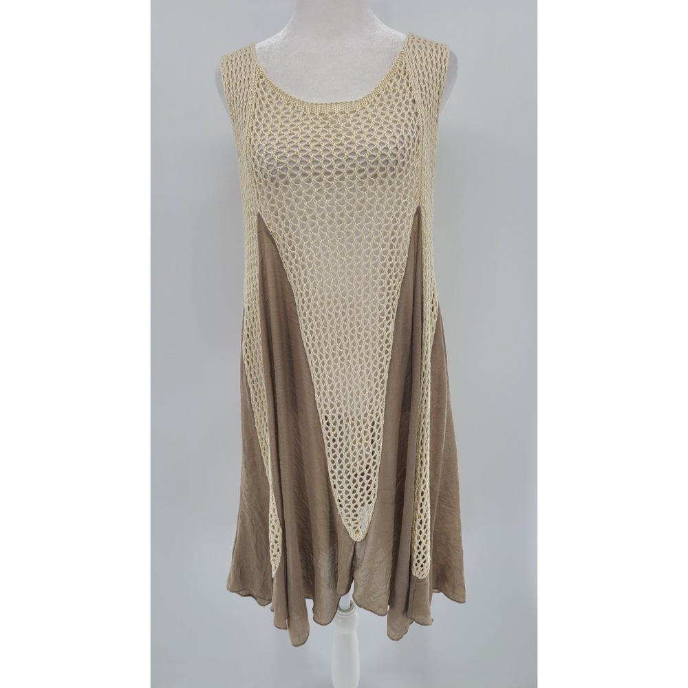 Western Crochet Indie Women Dress M Layering Festival Flowy Asymmetrical